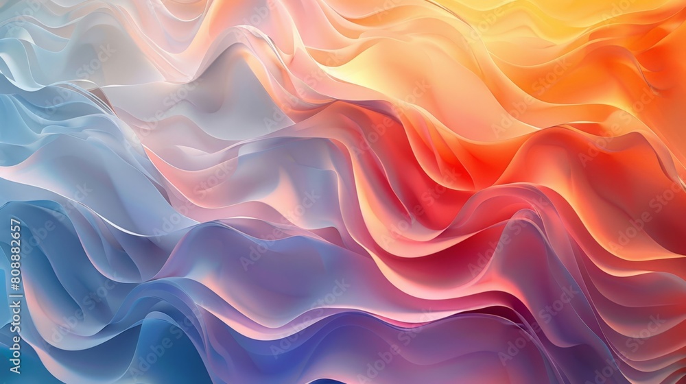 Vibrant Gradient Wavy Abstract Background in Blue and Orange