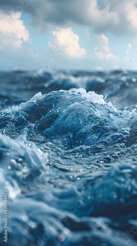 Algorithmic Ocean Waves  Symbolic Representation of Flowing Information in a Photorealistic Concept