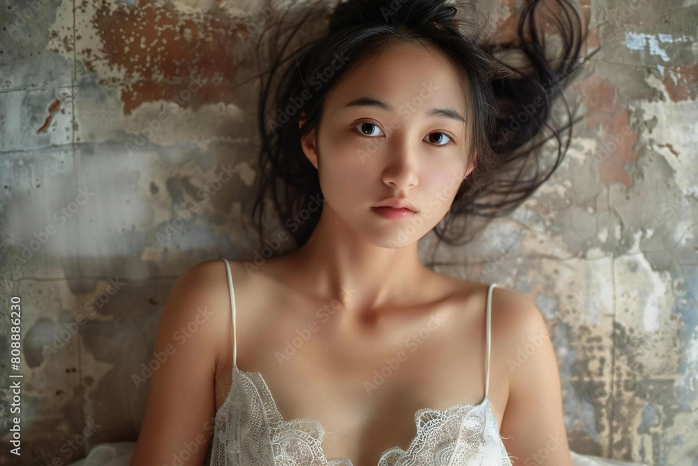 Eternal Love: Young Asian Woman in White Dress Eternal Love: Young Asian Woman in White Dress