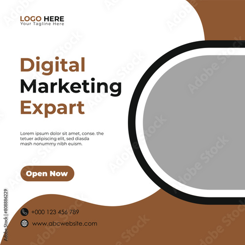 Digital marketing social media post design and social media template design vector.