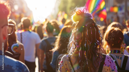 People attend a gay pride event Stock Photo photography photo