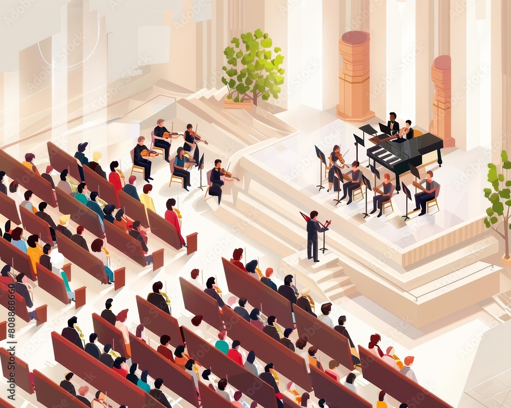 Obraz premium Isometric concert hall