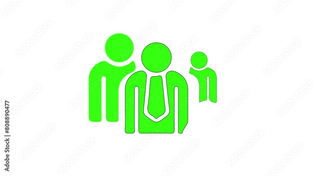 A team of people icon, Animated loop out transparent white background, A team of people icon, Animated loop out transparent white background,