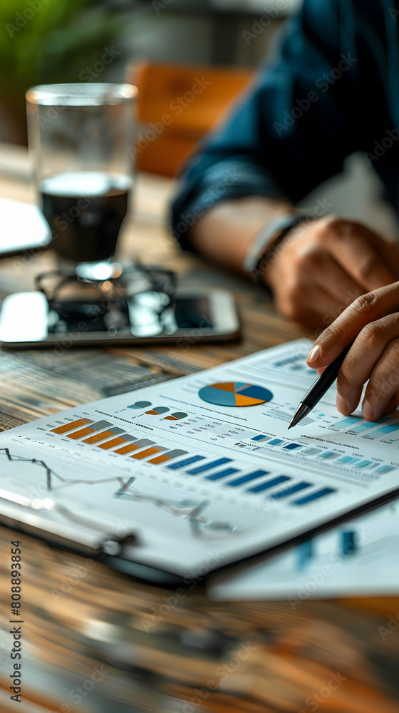 Professional Credit Analyst Reviewing Business Financials in a Photo-realistic Concept Professional Credit Analyst Reviewing Business Financials in a Photo-realistic Concept
