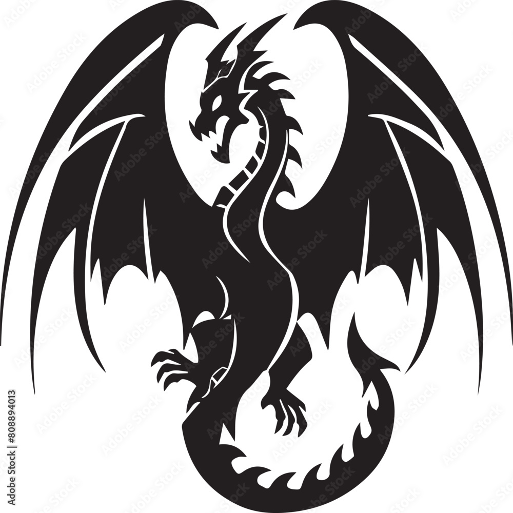 Fototapeta premium silhouette of a dragon