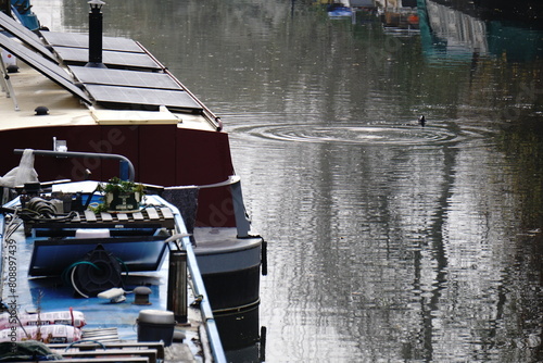 Boats In The Lea River in London photo