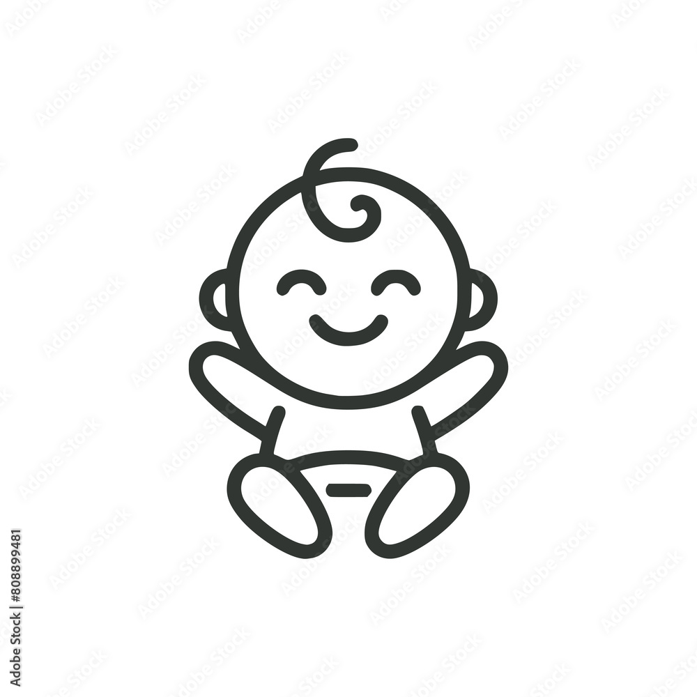 happy baby smile logo vector illustration template design happy baby smile logo vector illustration template design