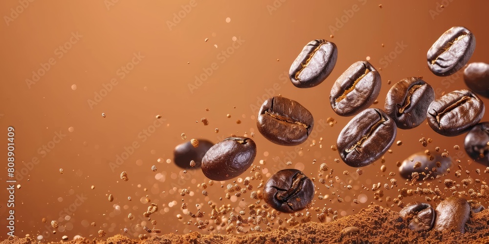 Coffee grains background. Coffee bean Coffee grains background. Coffee bean