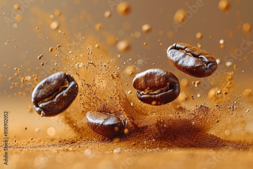 Coffee grains background. Coffee bean