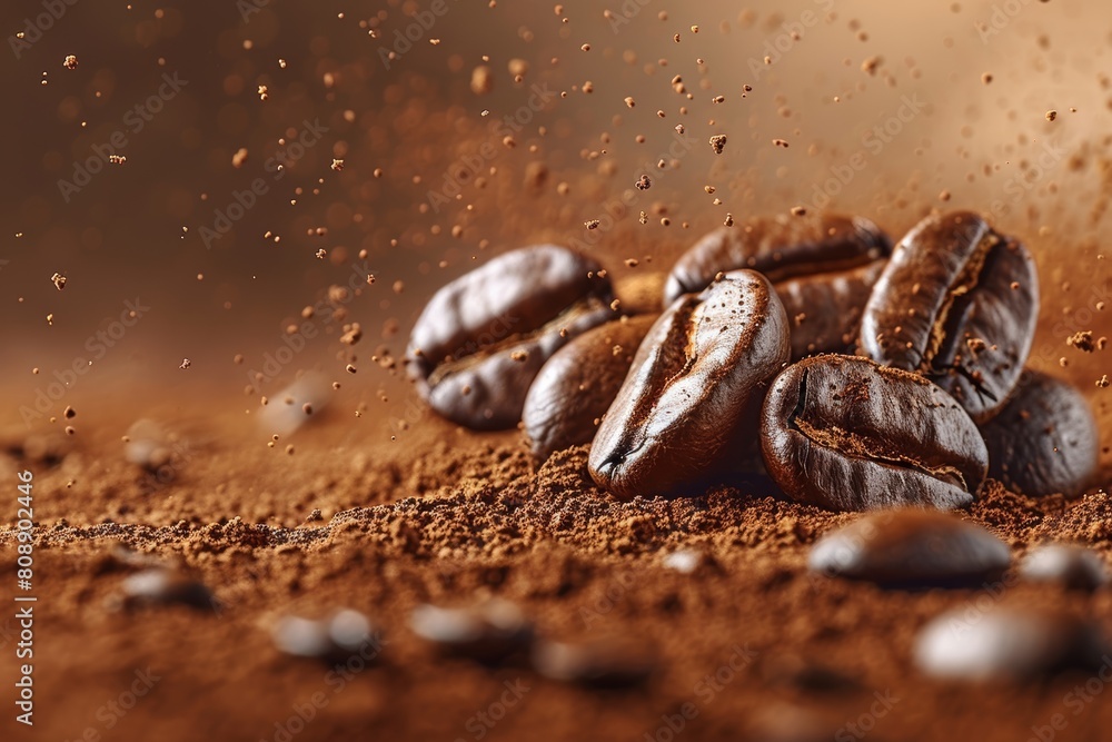 Coffee grains background. Coffee bean Coffee grains background. Coffee bean