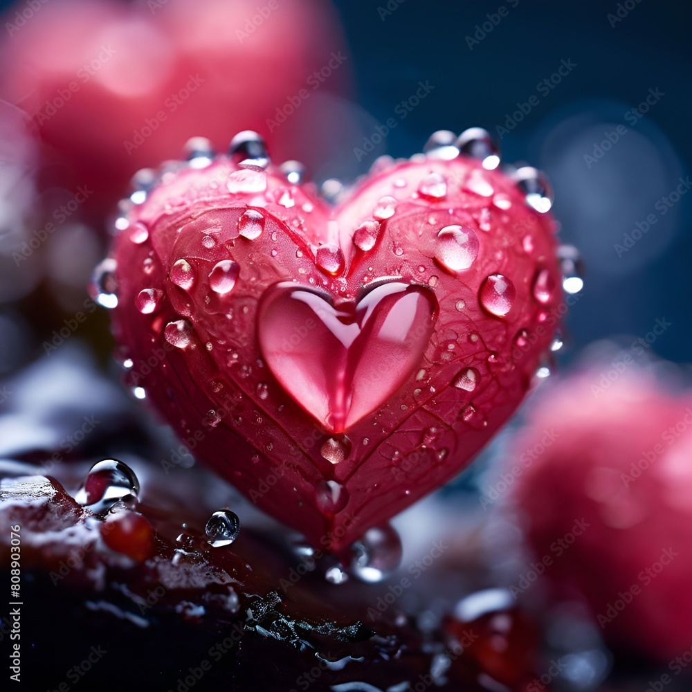 Obraz premium Love within my heart of water
