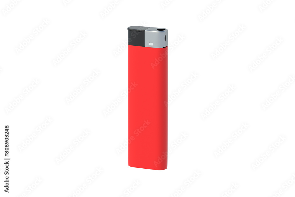 Red lighter isolated on white background. 3d render