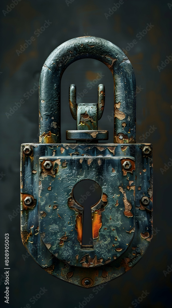 Photo realistic concept of a hack lock symbol representing defense against unauthorized hacks Photo realistic concept of a hack lock symbol representing defense against unauthorized hacks