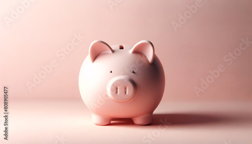 a pastel pink piggy bank in a minimalist style