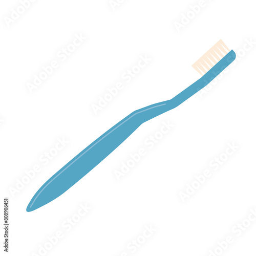blue toothbrush icon; is ideal for dental care campaigns, product packaging designs, or health-related infographics - vector illustration