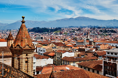 Spanish colonial architecture and cityscape of Cuenca, Ecuador, South America  photo