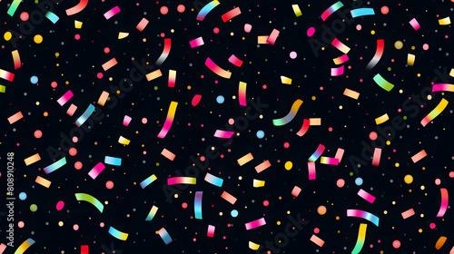 colorful confetti and party streamers pattern abstract graphic poster background