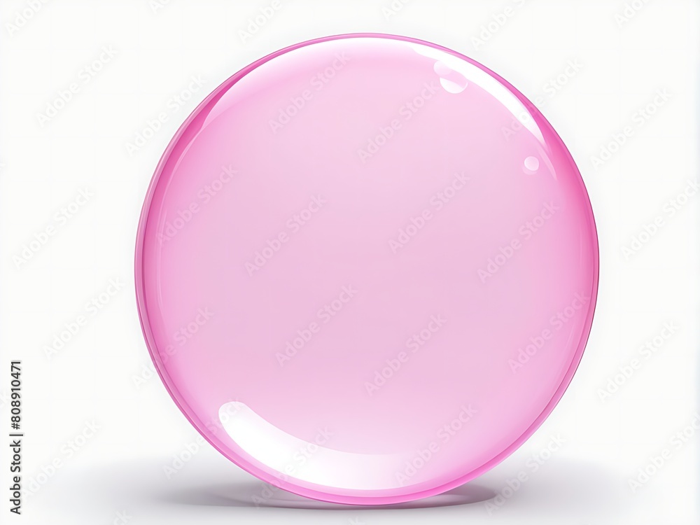 Obraz premium Abstract 3D illustration of a transparent bubble of pink color on a white background isolated
