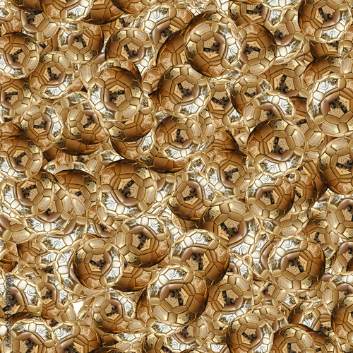 Luxury golden soccer ball random pattern
