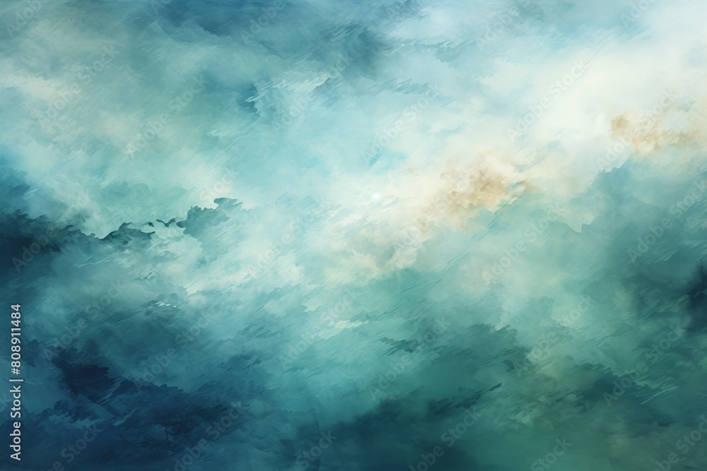 This image features a dreamy blend of blue and gold hues, creating a serene abstract watercolor effect that resembles a peaceful sky at twilight