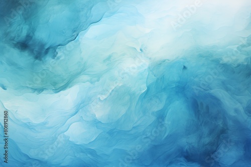 Abstract watercolor texture background with soothing shades of blue, simulating the fluidity of water or sky, perfect for design projects needing a calm and artistic backdrop photo