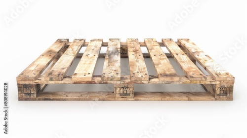 Euro wood pallet in white background