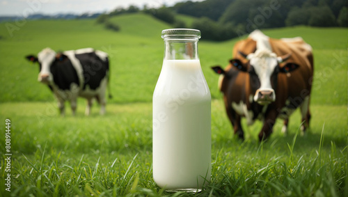 dairy cow and milk