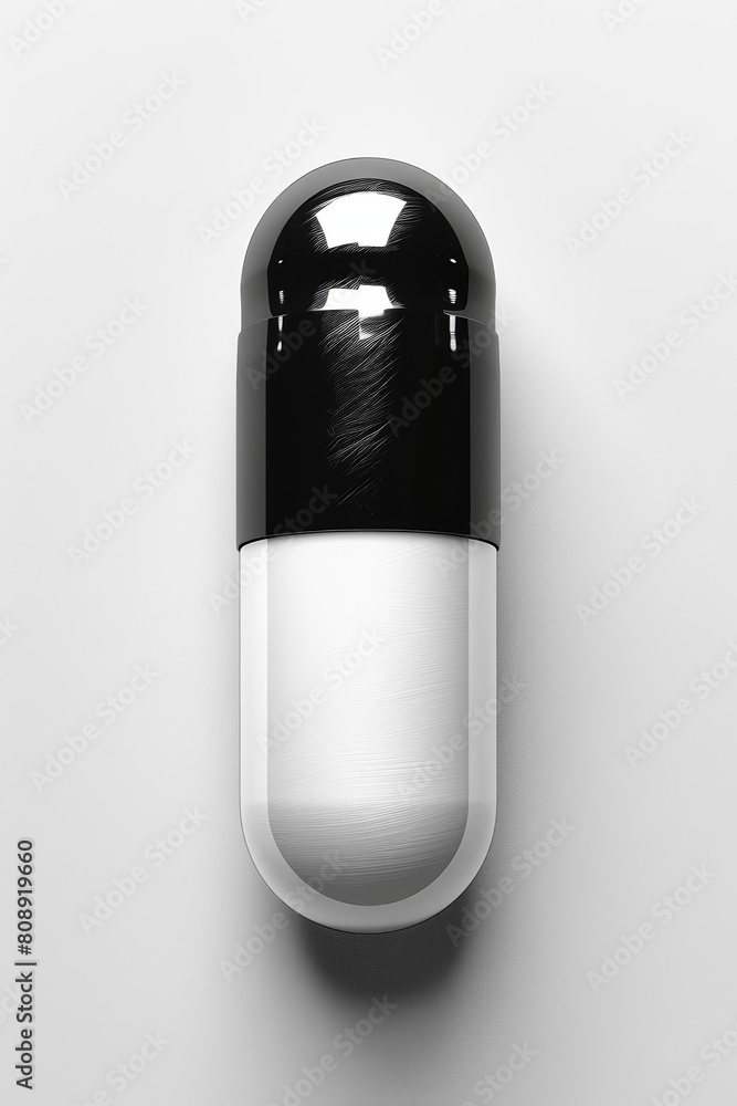 Simple black and white design of a capsule Simple black and white design of a capsule