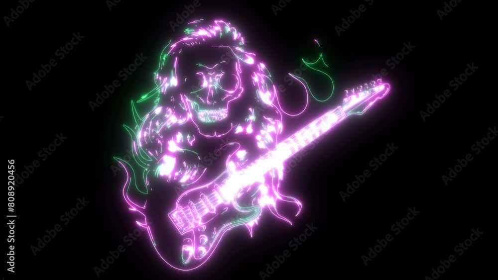 heavy metal skull with guitar heavy metal skull with guitar