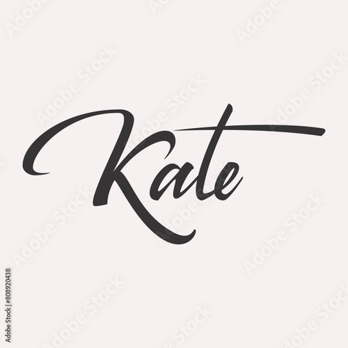 Kate English name greeting lettering card