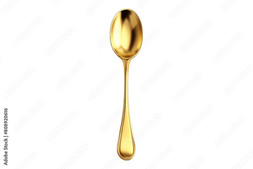 Golden spoon Isolated on transparent background Golden spoon Isolated on transparent background