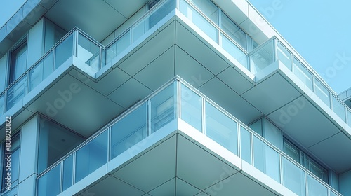 Corner edge balcony of a business building. Generative AI.