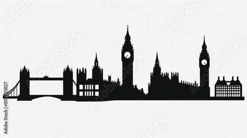 Silhouette of London's skyline featuring famous landmarks © Rajesh