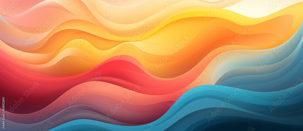 Vibrant abstract background featuring smooth waves in a spectrum of warm and cool tones that blend seamlessly, perfect for modern designs or as a wallpaper Vibrant abstract background featuring smooth waves in a spectrum of warm and cool tones that blend seamlessly, perfect for modern designs or as a wallpaper