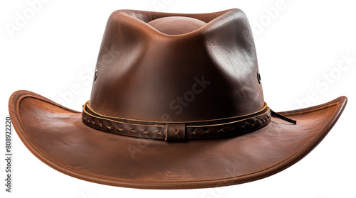 PNG Cowboy hat leather brown white background. AI generated Image by rawpixel.
