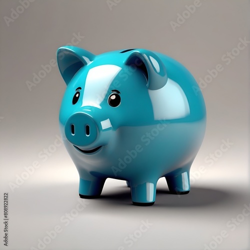 piggy bank standing cartoon character isolate on white background