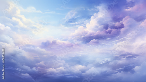Ethereal Skyscape with Clouds and Light Blue Tones