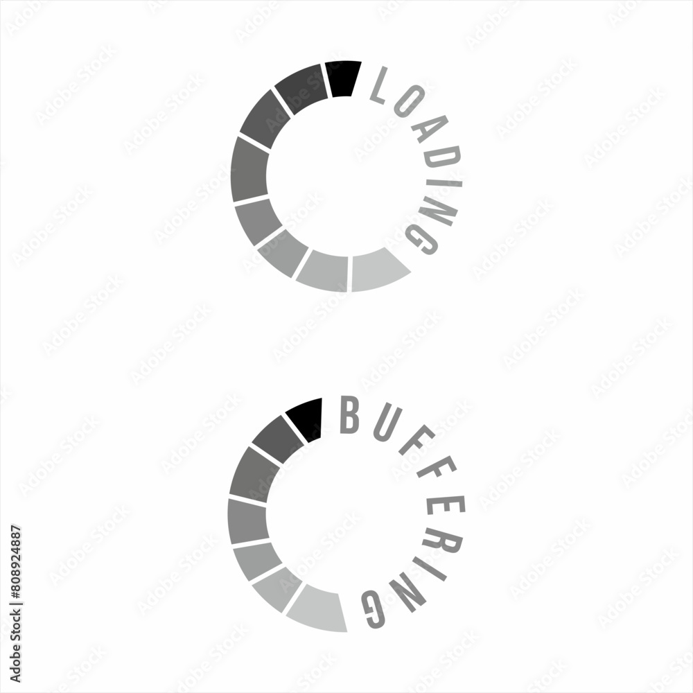 Loading and buffering vector logo design. Loading and buffering vector logo design.