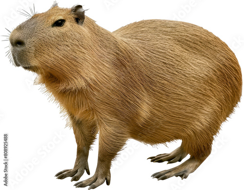 Capybara isolated cut out on transparent background