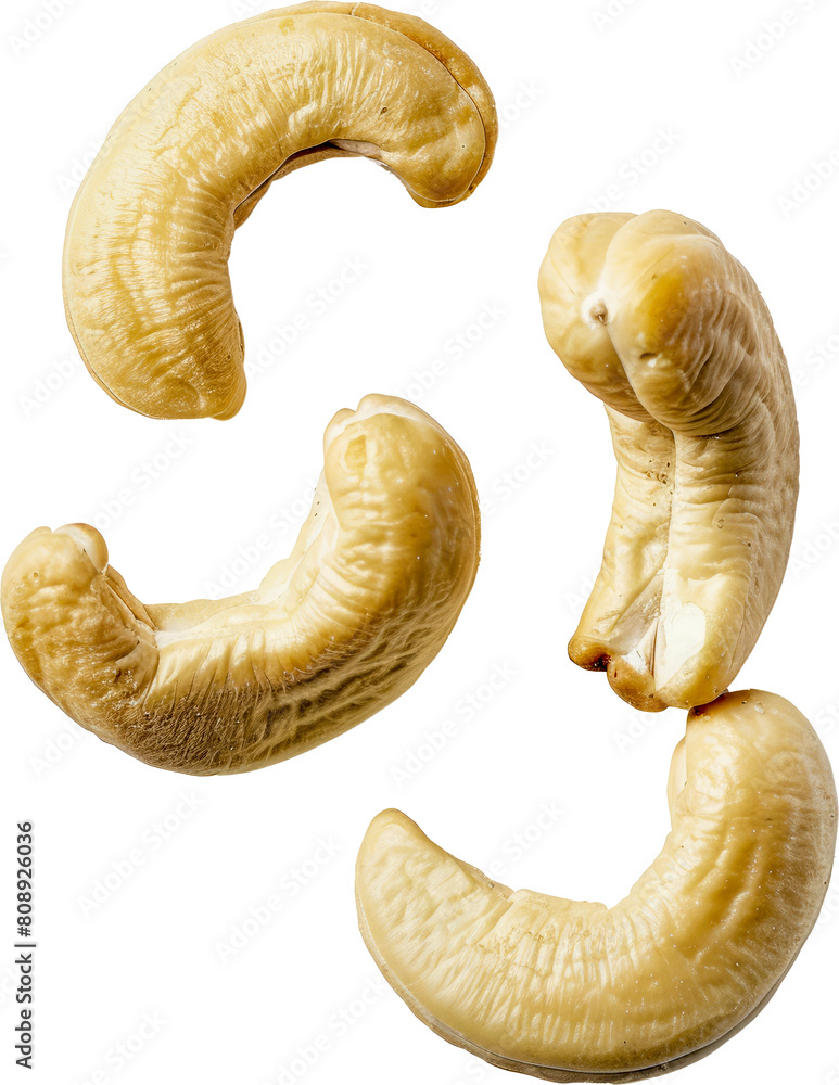 Fotografie Cashew nuts isolated cut out on transparent background