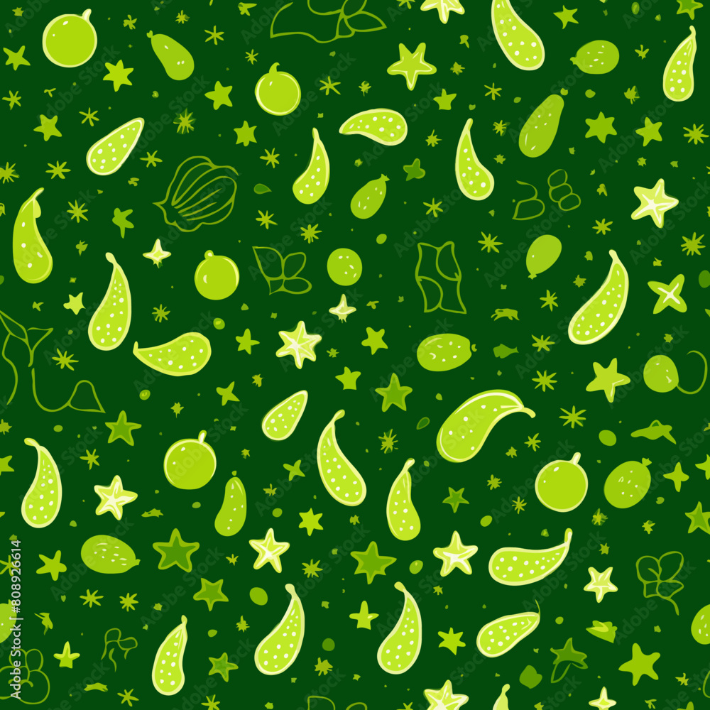 Seamless Colorful Cucumber Pattern