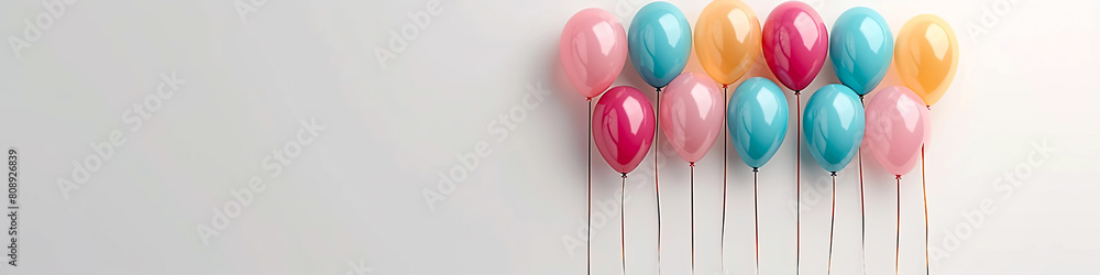 free space on the left corner for title banner with a colorful balloons.