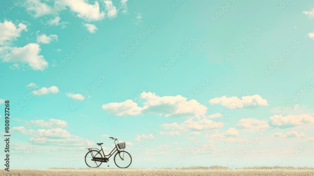 Fototapeta premium bicycle , horizon, with copy space. world bicycle day