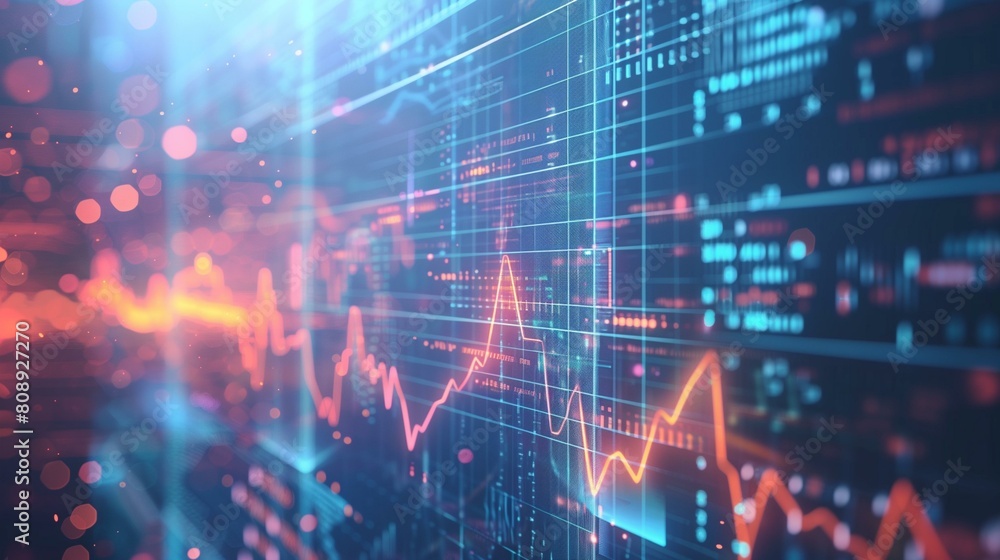 Nonlinear concept, glowing red orange wave of light moves across blue background of streaming binary code, glowing bright colorful vibrant dynamic Nonlinear concept, glowing red orange wave of light moves across blue background of streaming binary code, glowing bright colorful vibrant dynamic