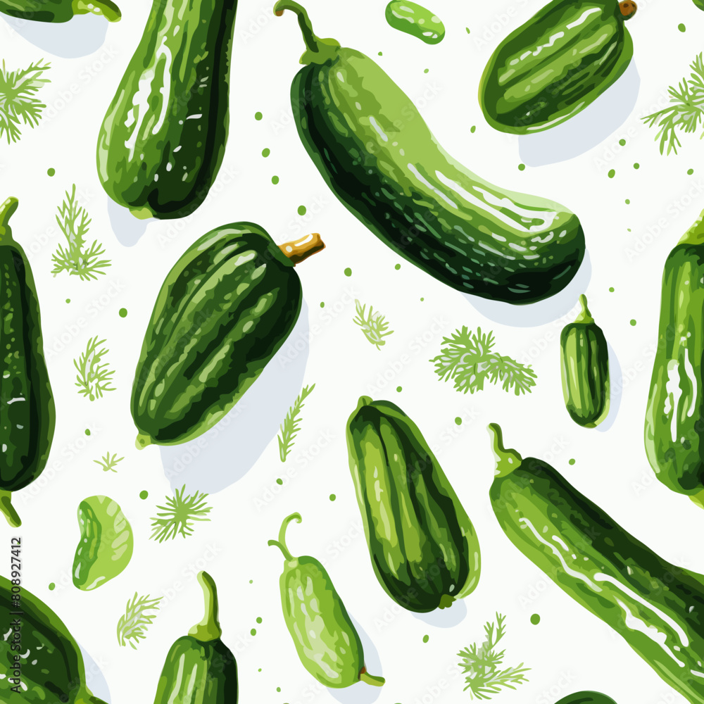 Seamless Colorful Cucumber Pattern Seamless Colorful Cucumber Pattern