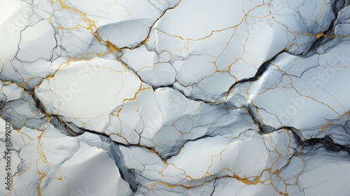 High-resolution image showcasing intricate patterns of gray and white marble with shimmering gold veins, ideal for elegant backgrounds or luxury design elements in interior decor