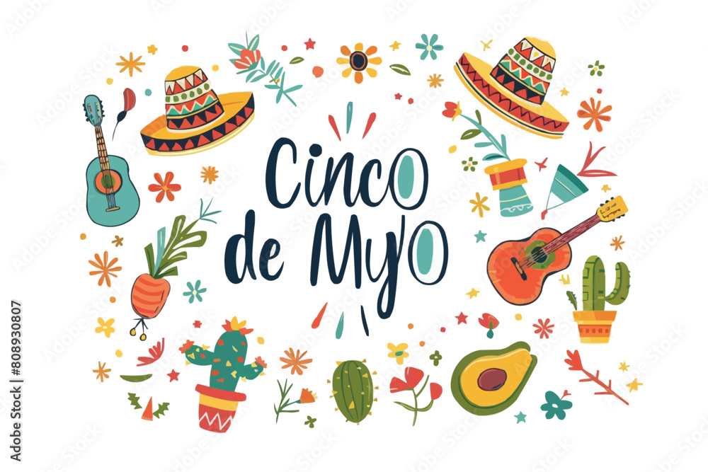 Cinco de mayo hand drawn lettering design vector illustration perfect for advertising, poster, announcement, invitation, mexican party, greeting card Ganeretive AI Cinco de mayo hand drawn lettering design vector illustration perfect for advertising, poster, announcement, invitation, mexican party, greeting card Ganeretive AI