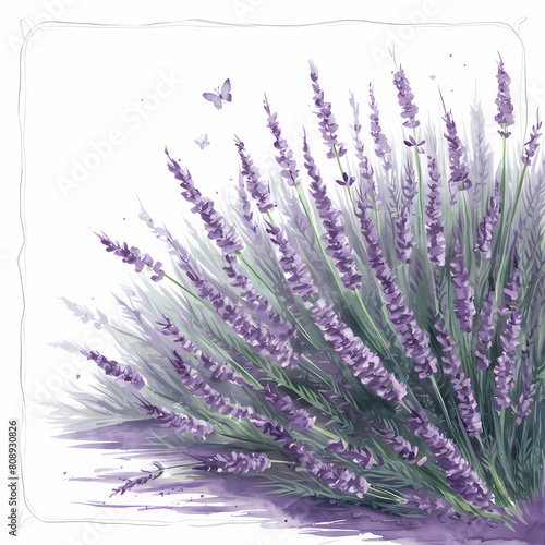 lavender flowers on white background