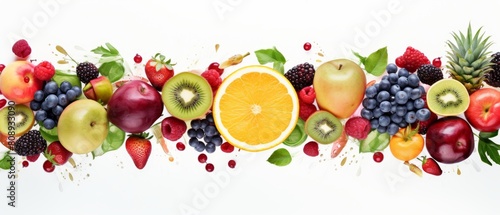Including all kinds of fruits  watercolor style  Generative AI