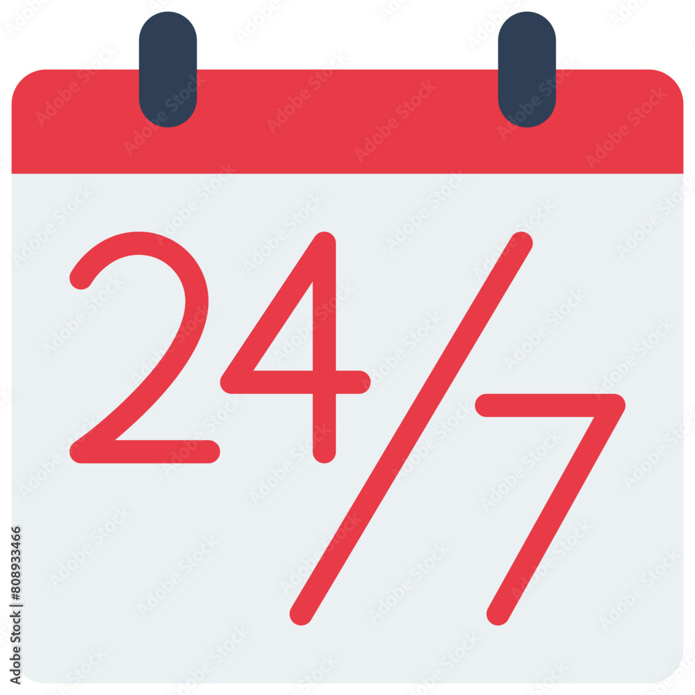24 7 Calendar Icon 24 7 Calendar Icon